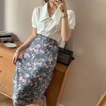 로맨틱 플라워 허리밴딩 A라인 롱치마 잔꽃무늬 데일리코디 러블리 플레어 롱스커트 9색상