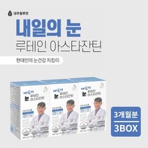 안구 망막 모세 혈관 혈류량 증가 눈 시력 피로도 노화 회복 건강 을 지키는 루테인 아스타잔틴 헤마토코쿠스 영양제, 3BOX(3개월분)