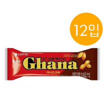 롯데제과 가나초코바 땅콩, 12개입, 50g