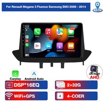 카오디오 안드로이드 12 GPS 자동차 라디오 르노 메간 3 플루언스 삼성 SM3 2008 - 2014 멀티미디어 플레, 06 2 32G Carplay AHD
