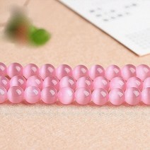 연화 천연 핑크 캣츠아이 원석재료 4mm 861012 1줄, 단품