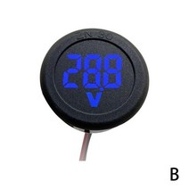 전기 계측기 dc 4-100v led 디지털 디스플레이 라운드 2 선식 전압계 dc 디지털 자동차 전압 전류 볼트 검출기 테스터 모니터 창, 파란색, 02 Blue