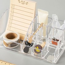 투명 아크릴 데스크 오거나이저 책상 정리함 사각 3칸 7칸 9칸 칸막이 수납함 소품 보관함