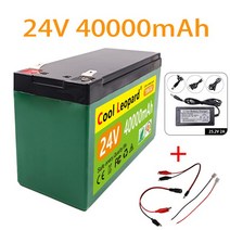 Cool Leopard 24V 100AH 18650 리튬 배터리 인버터 태양 광 가로등 전자 자전거 스쿠터 + 25.2V 2A 충전기, 02 24V 40AH