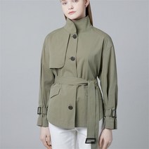 리스트2022년 봄신상품하이넥벨티드면숏트렌치코트TWWBYM50110-LB