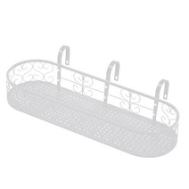 모칸도 베란다 화분걸이대 라운드형(80x25cm고층용) 고리 3개형, 02.화분걸이대(라운드형)80x25_화이트