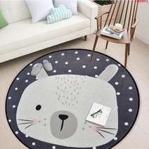 80CM 귀여운 동물모양 거실 아이방 원형러그 카페트