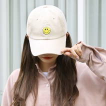 동대문모자 핸들자수 골덴 스마일 볼캡 남자 여자 겨울 야구모자