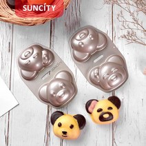 팬더 곰돌이 마들렌틀 빵틀 논스틱 베이킹 팬 DIY 홈베이킹, 2 만화 쌍 곰 케이크 금형