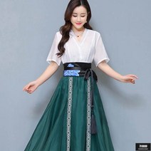 가바바 여성 롱 원피스 고급진 느낌의 캐주얼 생활한복 세트 G64728