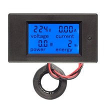 측정 4 in 1 전압 전류 와트 에너지 전기 미터 게이지 AC 80-260V/100A 디지털 전압계 전류계 전원 파란색 백라이트 포함, 01 Coil CT
