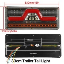 카고트레일러 캠핑 미니 카고트레일러 2pcs 24V 트럭 LED 후면 테일 라이트 트레일러 경고 빛 미등 브레이, 01 33cm
