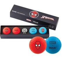 Volvik x Marvel 4볼 팩 4 볼 Black Panther 볼빅 마블 골프공 블랙 팬서 굿즈, 스파이더 맨