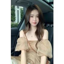 반팔셔츠 여름 여성의류 소프트계열 코디 특이한 프렌치 숏 벌룬소매 상의 고퀄리티 감각 4861894570