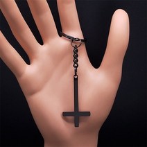 거꾸로타는화목난로스테인레스 스틸 거꾸로 크로스 초커 목걸이 남자 블랙 컬러 반전 쥬얼리 cadenas goti, 04 A Keychain BK