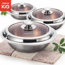 고팡몰_인덕션 뚝배기 통3중 클레디움 가마솥 스텐 돌솥밥 영양밥 찌개 솥 IH 1인밥솥 유리뚜껑 냄비+ kop꾺, 꾺선택＃_통삼중클레디움가마솥 - 18호