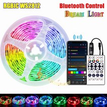 RGB 5050 WS2812 Led 스트립 조명 블루투스 앱 제어 USB 테이프 유연한 리본 다이오드 TV 백라이트 룸 장식용, [05] WS2812 IR Bluetooth, [06] 7.5 m