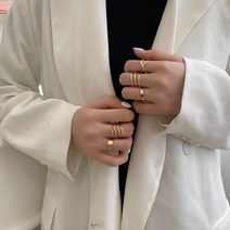 뉴타임즈 Apr.22 209번 반지 세트일 그룹 계열의 심플 디자인 관절 여 계가 소수파 레이서 ins 검지 손 끊다 개성 있는 분