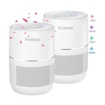 용 HIMOX 공기 청정기 - 1175 평방 피트 커버 병원 등급 필터 가정용 대형 객실용 애완 동물 비듬 연기 먼지 냄새 곰팡이 99.99% 필터링 7색 야간 조명, H08-White 2