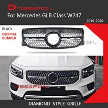 메르세데스 벤츠 W247 X247 용 GLB 다이아몬드 그릴 프론트 범퍼 레이싱 그릴 2019-2020 GLB180 GLB200 GLB, Black Sports
