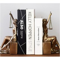 정의의 여신상 인테리어 거실 장식품 엔틱 소품 변호사 사무실 로스쿨 장식품, 북엔드 2개