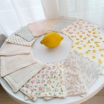 젬마정 티코스터 거즈 4중 홈카페 면 천 컵받침 제로웨이스트..., 선택:체크핑크, 단품