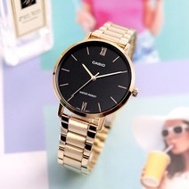 카시오 LTP-VT01G-1B 여성 슬림 금장 메탈 시계