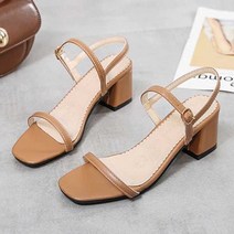 여름 미들힐 엄마 샌들 여행 비치 데일리 캐주얼 코디