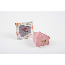 미도규방 4계절 숨쉬기 편한 전통 꽃자수 빨아쓰는 재사용 가능 패션 웨딩 한복 3D 순면 체크 마스크, 회색