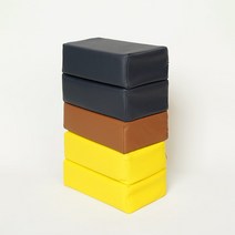 [조브라운] 찜질방베개 황토 사각 블럭 쿠션베개, 인조가죽, 아이보리