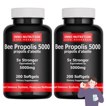 캐나다 프로폴리스 5000mg 고함량 플라보노이드 36mg 6개월분, 2병 400정, 2개, 200정