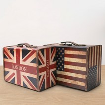 빈티지 원버튼 트렁크 가방 수납함 미국 영국, 미국 USA
