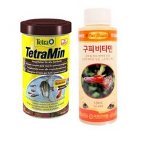 테트라 민 프로크립스 열대어 사료 중 + 구피 비타민 120ml, 1세트