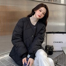여성 간절기 루즈핏 빅사이즈 경량 누빔 패딩 자켓