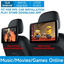 11.6 quot업그레이드 안드로이드 12 자동차 다기능 TV 헤드레스트 모니터 태블릿 터치 스크린 PlayStore 다운로드 앱 온라인 영화 시청 HDMI, 없음, [05]  ScreenWIFI in