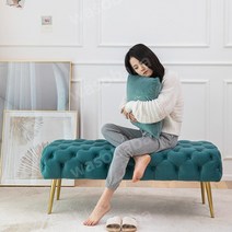심플 모던 엠보싱 벨벳 벤치소파 라운지 카페 매장 인테리어 스툴 의자, 140x44x40cm, 레이크 블루 누벅