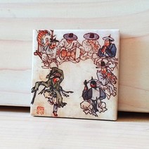 제이트리BooKiss 명화 타일 마그넷 단원 김홍도 무동 냉장고자석 메모 인테리어+jaytreㄷ, 이상품선택해요!
