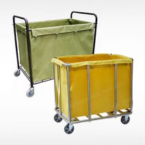 호텔 객실 빨래 바구니 린넨 빨래통 스틸 햄퍼 수거함, 사각 블루 리넨