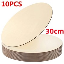 우드버닝 공예품 위한 나무 원 30CM 미완성 라운드 컷 아웃 공예 문 옷걸이 디자인 빈 굽기 10 개, [01] 10PCS Wood Circles, [01] 30cm, [01] 2MM, 10개