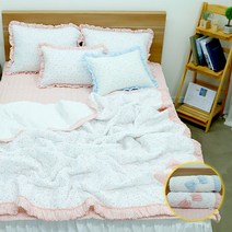 핑크 컬러의 J리빙 블리 시어서커 이불베개커버 세트 합리적인 가격대로 제공되는 차렵이불 [ATY645]