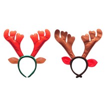 피케이몰 1+1 X-mas 긴 사슴뿔 머리띠 크리스마스 파티 순록 머리띠 헤어밴드, 레드