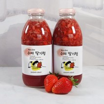 국내산 딸기로 만든 웰빙스토리 수제 딸기청 슈가 라이트 600g 과일청 since2013, 2병