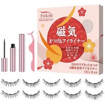일본직발송 6. EYEKESHE 아이 라이너가있는 자기 속눈썹 애플리케이터 키트가있는 자연 룩 마그네틱 속눈, One Size, 5