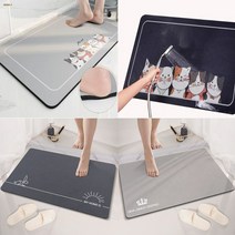 JKC 국내배송 욕실 빨아쓰는 규조토 발매트 5세대, 크라운그레이(40x60)