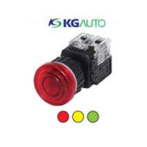 KG-AUTO 조광 비상정지용 누름버튼스위치 30파이 KGEX-L4BD21 KGEX-L4BV21 자기복귀 알루미늄 매입형, KGEX-L4BD21(12/24V d.c), 적색