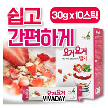 딸기분말 수제요거트만들기 우유 아이스크림 스무디 유산균분말, 요거요거딸기 30g x 10포