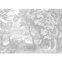 풍경화벽지 유럽 숲 벽지 거실 풍경 배경 장식 침실, 07 2200317005-2, glitter silk canvas