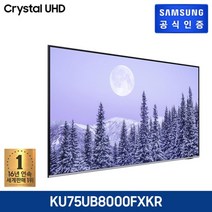 삼성전자 4K Crystal UHD TV, KU75UB8000FXKR, 방문설치, 벽걸이형, 189cm(75인치)