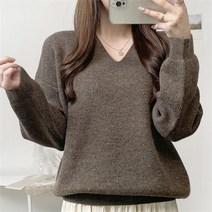 오버핏 브이넥 보들보들 소피아 니트