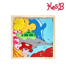 밑그림 맞추기 바다동물 원목퍼즐 첫퍼즐 3세장난감 아기퍼즐